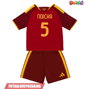 Lacne Dětský Futbalové dres AS Roma Evan Ndicka #5 2026-27 Krátky Rukáv - Domáci (+ trenírky)